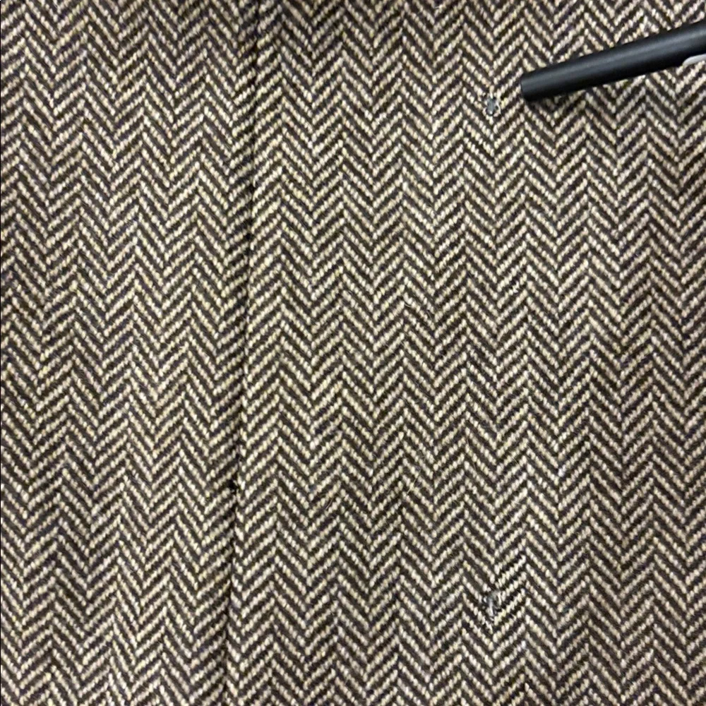 J. Crew Vintage Men's Wool Brown‎ Herringbone Pea Coat.  Made in Italy